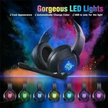 

3.5mm Gaming Headset For Xbox One PS4 PC Headphones With Noise Cancellation Microphone LED Light Volume Controller Earphone