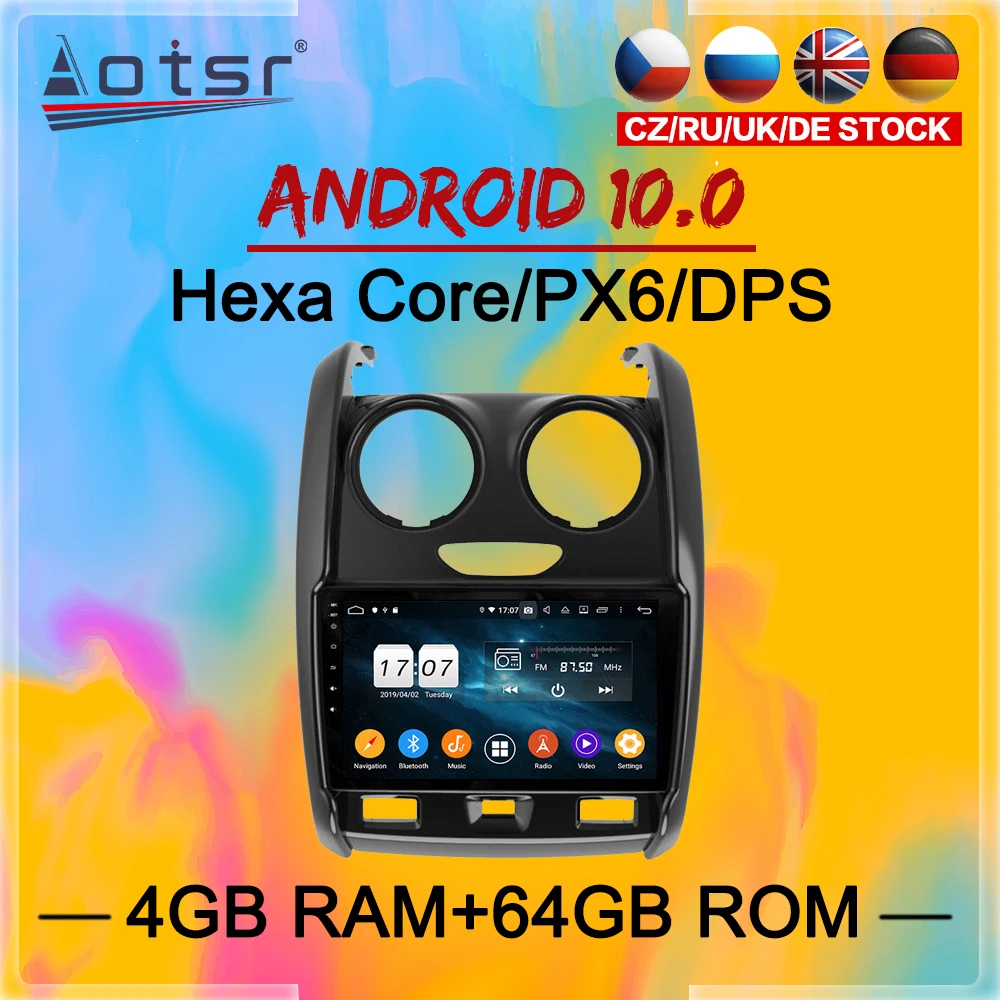 2 Din IPS Screen Android 10.0 DSP Car Multimedia Player For Renault Duster 2015 2016 - 2020 Navi Audio Radio BT Stereo head unit