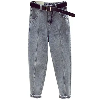 

Jeans Women Pants 2020 Autumn High Waist Jean Femme Pantalon Trousers Streetwear Vintage Ankle-Length Fitness Harem Denim Pants
