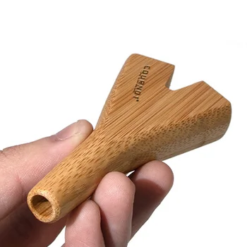 

COURNOT Pipe Double Barrel Bamboo Smoking Holder for Supernatural Cones 91MM Bamboo Cigarette Holder Pipe Tobacco Hand Pipes