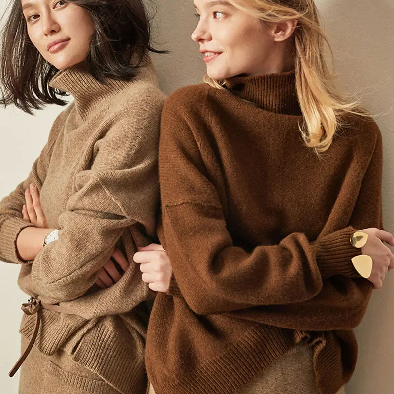 

Turtleneck Loose Sweater Female Winter Batwing Sleeve Solid Pullovers Sweaters Women 2019 Winter Casual Knitting Jumper Ladies