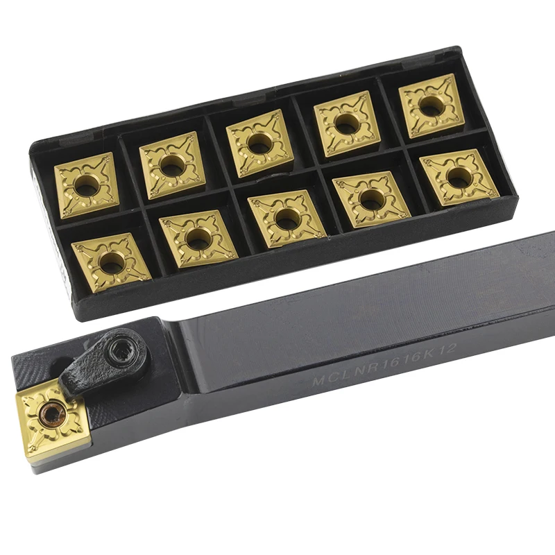 1pc MCLNR1616 MCLNR2020 MCLNR2525 MCLNL3232 External Triangul Turning Tool Holder CNMG12 Carbide Inserts Lathe Cutting Tools Set