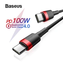 Кабель Baseus USB C к usb type C для Xiaomi Redmi Note 8 Pro Quick Charge 4,0 PD 100W быстрая зарядка для MacBook Pro зарядный кабель