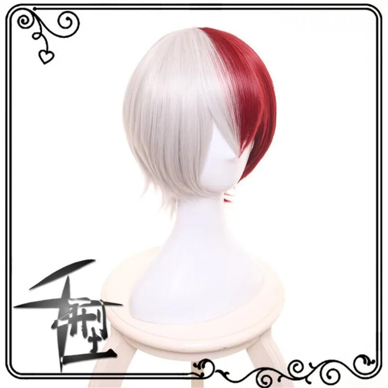Мультфильм Аниме My Hero Academy периферийный парик маска на Хэллоуин Todoroki Shoto косплей реквизит аксессуары градиентный парик