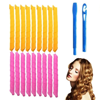 

18pc Magic Elastic Hair Curler Roller Curl Hair Bendy Rollers DIY Salon No Clip Spiral Circle Silicone Hairdressing Styling Tool
