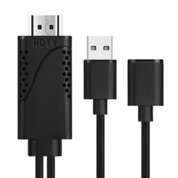 

2 in 1 USB Female to HDMI Male HDTV Adapter Cable for Android for iPhone 7/7plus/6s 6 plus AC1068 Adapter Cable