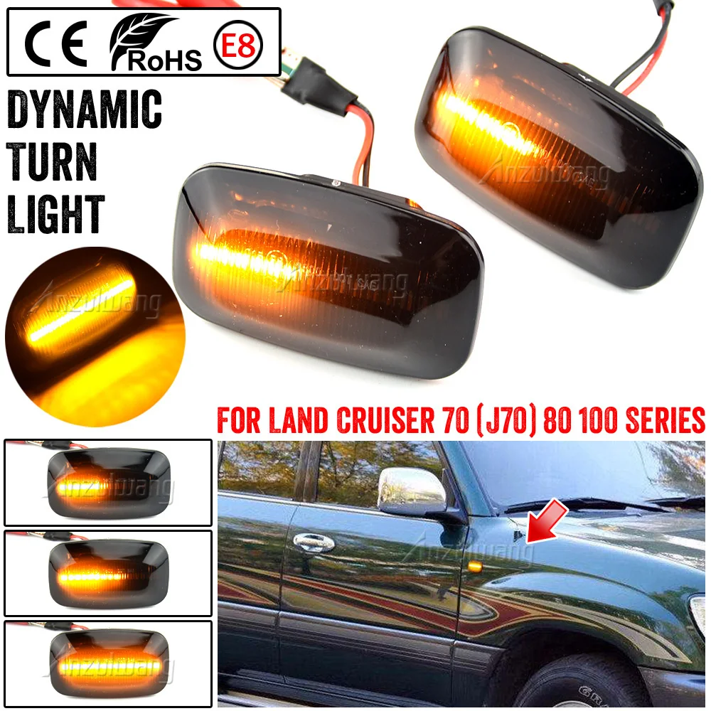 Cobeky 2Pcs Car Side Marker Light Led Turn Signal Light For Land Cruiser 70 80 100 