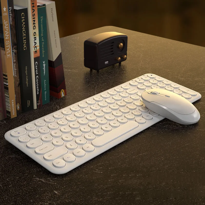 keyboard mouse 1 2,4G Беспроводная Бесшумная клавиатура эргономичная мышь круглая клавиатура игровая мышь для Macbook Pro lenovo компьютерная клавиатура мышь - Цвет: keyboard mouse 1