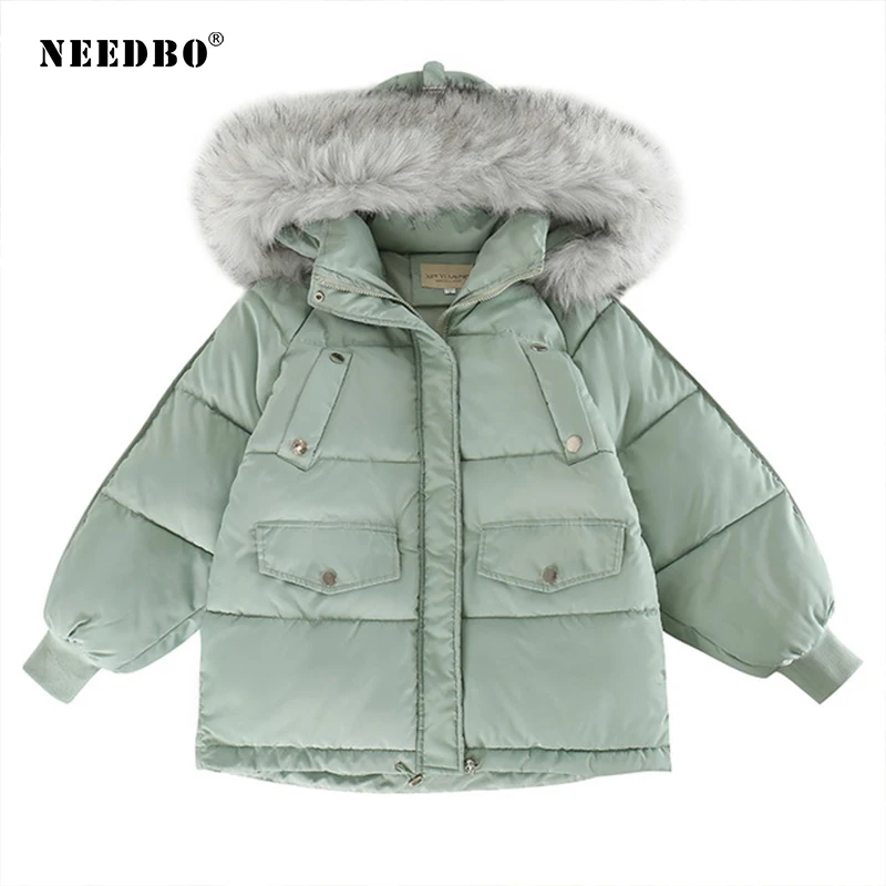 Kopen NEEDBO Down Jas Winter Oversize Bontkraag Womens Donsjacks ultra Licht vrouwen Donsjack Kap Winter Jas Jas Neer