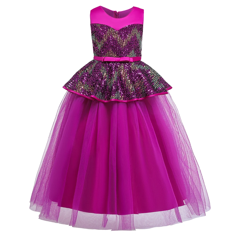 Расшитое блестками Кружевное платье-пачка для девочек на свадьбу элегантное праздничное платье для девочек вечернее платье принцессы на день рождения 8 12 лет