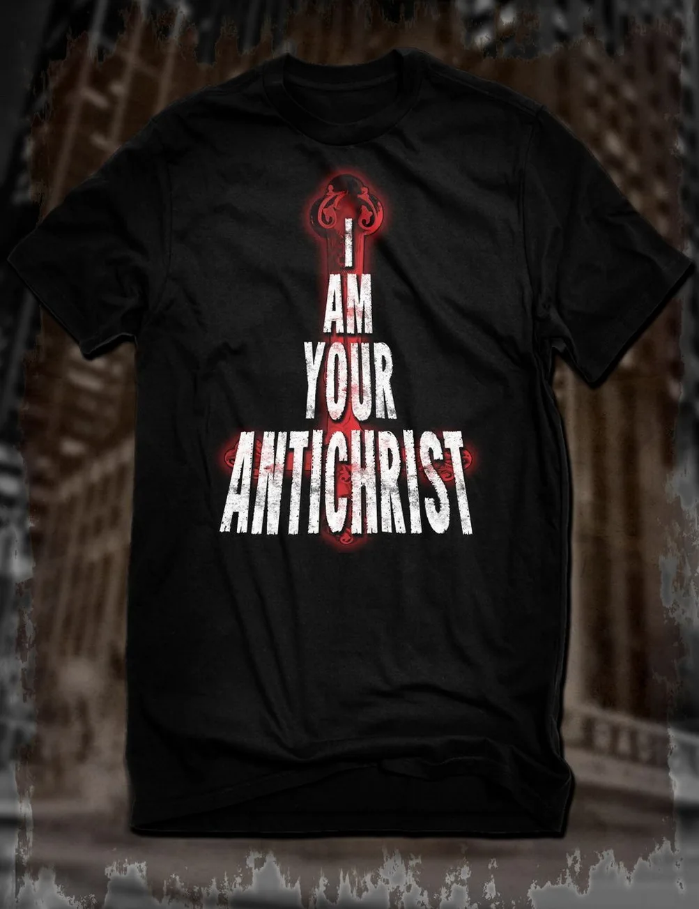 Новая Черная футболка с рисунком из мультфильма I Am Your Antichrist Tee Marillion Market Square Hero