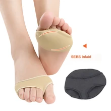 2 peças = 1 par não-slide almofadas antepé tecido thicked orthose de salto alto evitar escorregar meia jarda flatfoot sapatos de choque palmilha