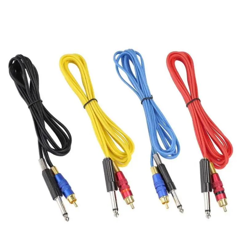 Изогнутым наконечником 22 AWG Медь трубопровода тканый нейлоновый ремешок Интерфейс прочный для прямо RCA Интерфейс вставка татуировки Conversion Kit