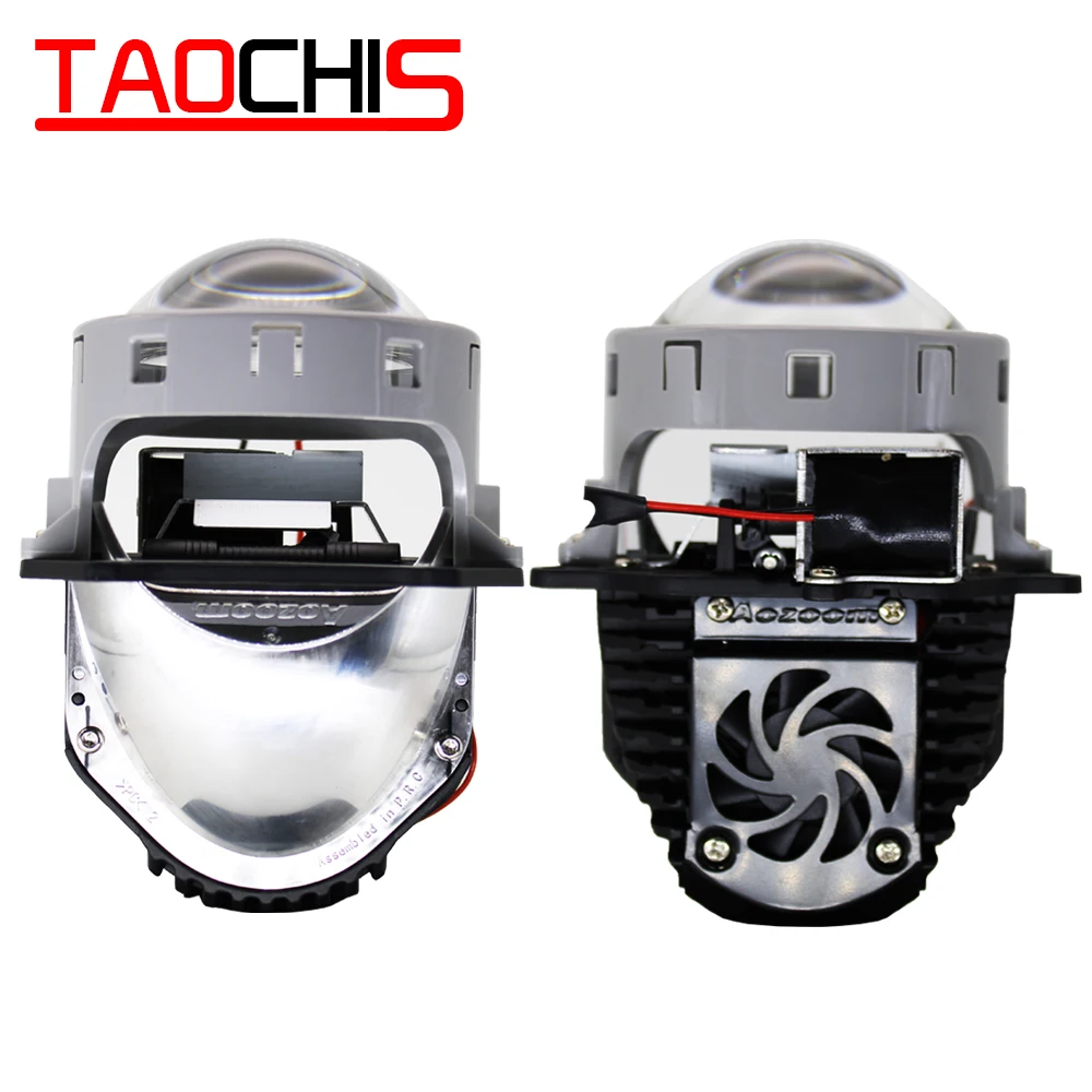 TAOCHIS Aozoom 3,0 дюймов 12 в 35 Вт Ближний Дальний свет 5500 к с охлаждающим вентилятором Bi светодиодный объектив проектора для автомобильных фар