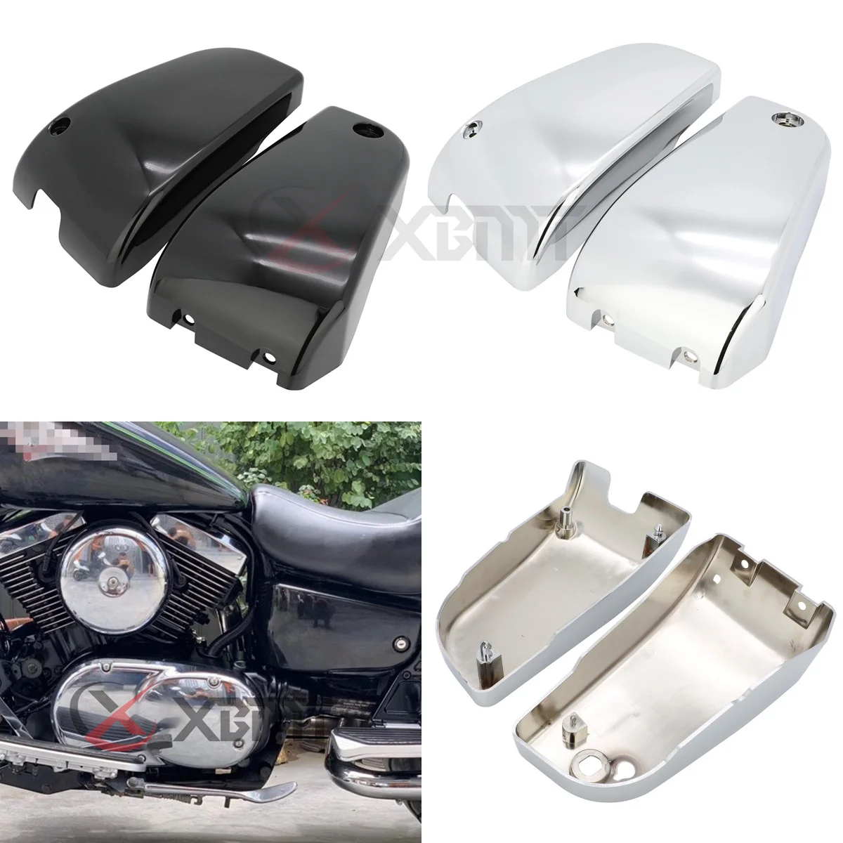 Мотоциклетные ABS пластиковые батареи боковые обтекатели Крышка для Kawasaki Vulcan 1500