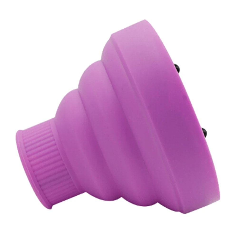 Мягкий силиконовый Фен Диффузор крышка складной парикмахерский фен воздуходувка капюшон тепло и воздух от фена равномерно на волосы - Цвет: Фиолетовый