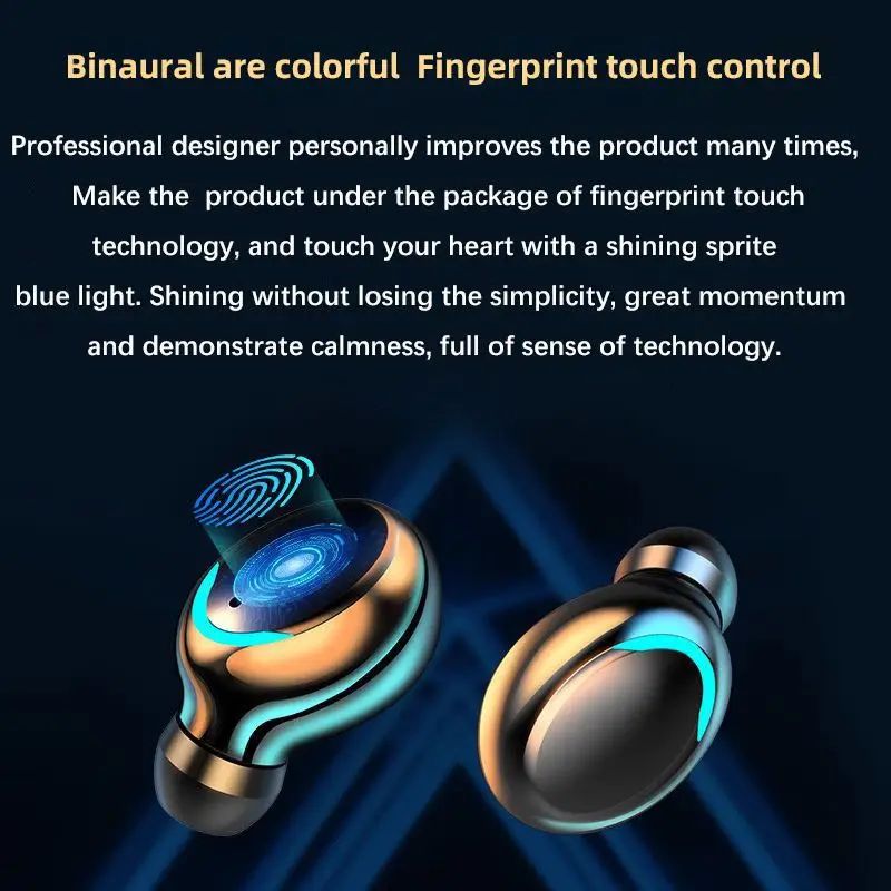 Earphone Bluetooth Headphone Wireless Headset Gamer Earbuds TWS Earpiece Microphone 9D Noise Reduction Waterproof LED Screen