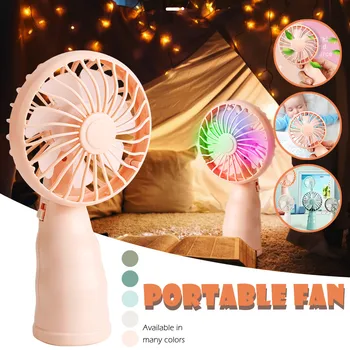 

Mini fan Desktop portable handheld fan Rechargeable USB port Handheld office fan Has color-changing lights handheld fan Y513