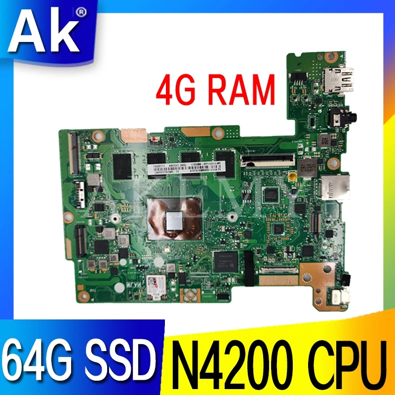 C423NA материнская плата N4200 CPU 4 Гб RAM 64 SSD для ASUS Chromebook C423N C423 C223NA ноутбука | Компьютеры