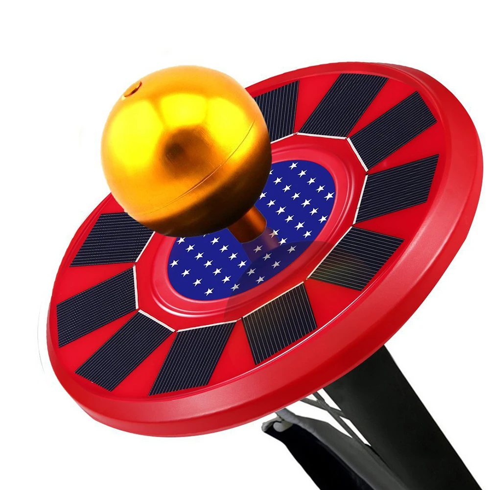 

Durable Illuminate Round Outdoor Waterproof Yard 24 LED Lamp Flag Pole Light Solar Powered Camping Landscape Bright Plastic