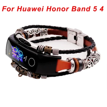 

For Huawei Honor Band 5 4 Watchband Wrist Metal Ethnic Style Replacement Watch Strap For Huawei Honor Band 5/4 Wrist Bracelet
