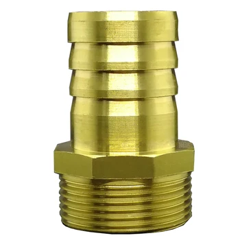 

2Pcs 38mm Hose Barb Tail To 1-1/4"PT BSP Male Thread Straight Barbed Brass Connector Joint Copper Pipe Fitting Coupler Adapter