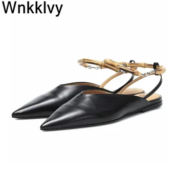 

Spring summer flat shoes for women 2020 dress party slippers pointed toe slub buckle gladiator sandals slingbacks mullers 2020