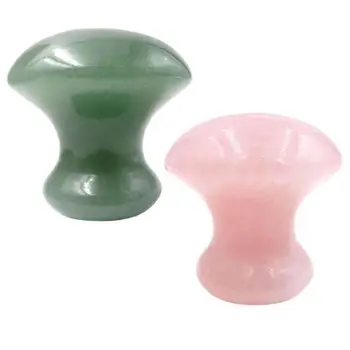 

Gua Sha Tool Rose Quartz Gua Sha Mushroom Shape Aventurine Jade Guasha Stone Massage Board Scraper Chin Eye Facial Massager