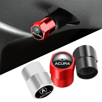 

4pcs 3D Metal Car Tire Valve Caps Wheel Dust Cover Accessories For Acura RDX CDX TLX-L NSX MDX ILX TLX Integra ZDX TLX-L RLX TSX