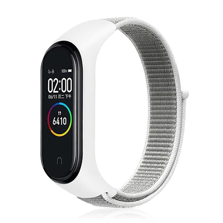 White Gray Yuedaer нейлоновый браслет-петля для Xiaomi mi Band 4 3 спортивный браслет дышащий mi Band 4 ремешок для Xiao mi Band 4 mi band 4 - Цвет: White Gray