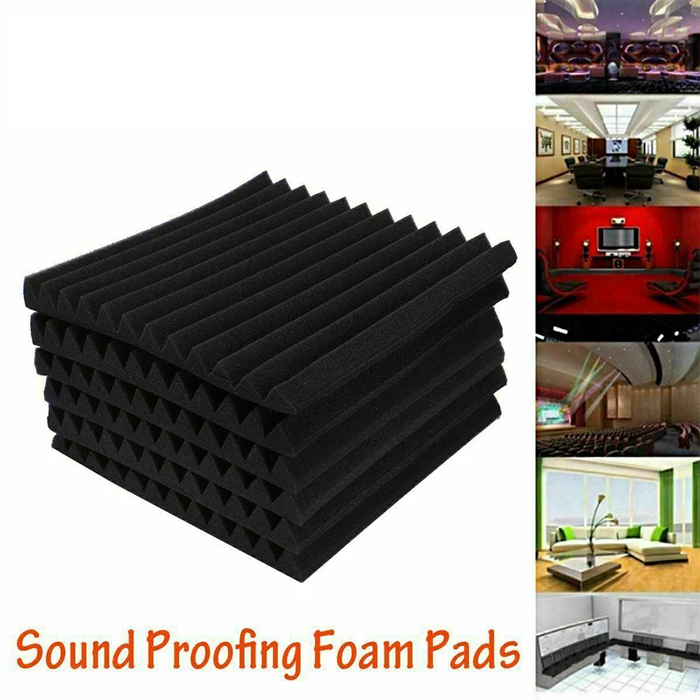 12pcs Acoustic Wall Panels Sound Proofing Foam Pads Studio Soundproofing Insulation Padding Foa Electric Instrument Parts Accessories Aliexpress 12pcs Acoustic Wall Panels Sound