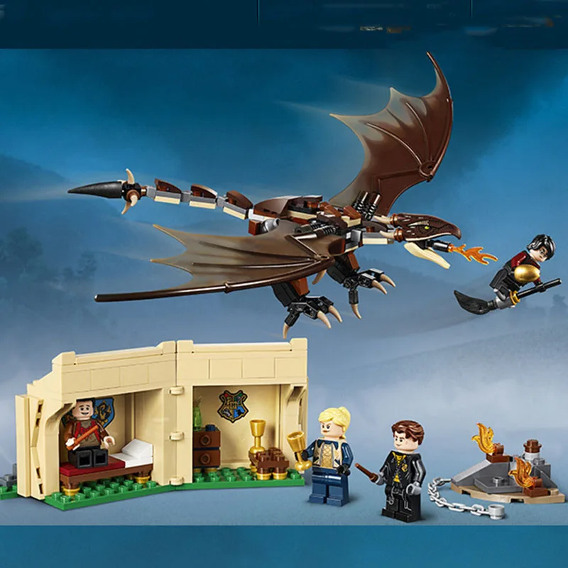 

legoinglys H Magic potter Triwizard Tournament Hungarian tree peak Dragon Building Block Bricks Christmas Gifts 75946