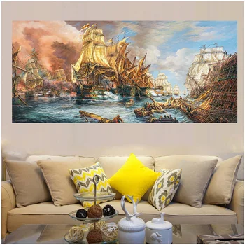 

Battle at sea landscape Full Square Round Drill 5D Diy diamond Painting mosaic Diamond diamond Embroidery needleworkZP-529
