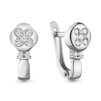 

AQUAMARINE earrings with cubic zirconia, silver 925