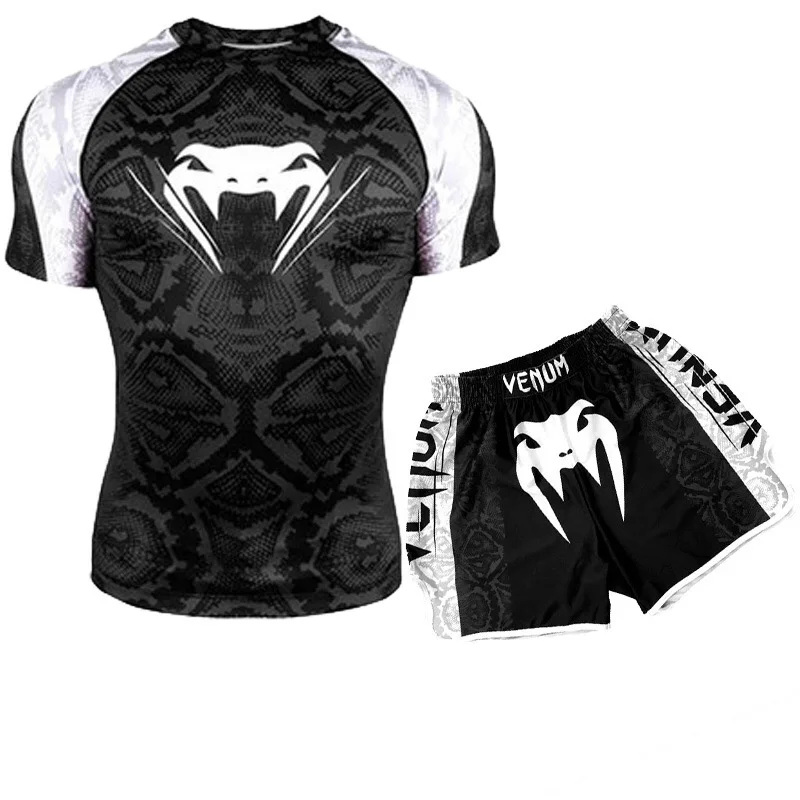 

T shirt sportwear suit mens MMA TRUNKS Sublimated print bjj boxing rashguard jiu jitsu gi rash guard breathable muay free ship