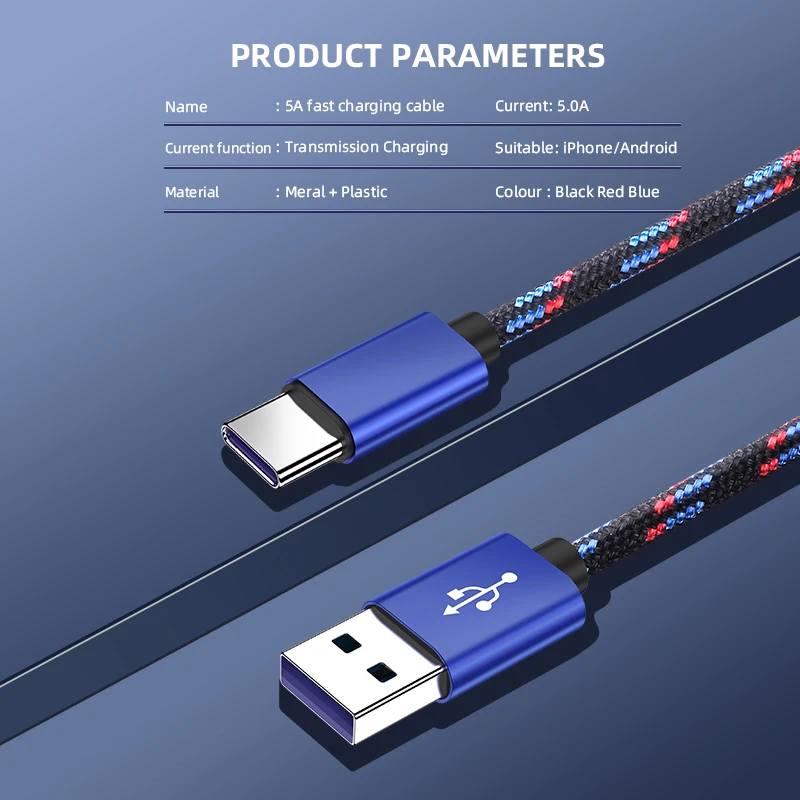 CANDYEIC 5A USB C TYPE кабель для Android Xiaomi Redmi Huawei супер быстрая зарядка iPhone Samsung Micro