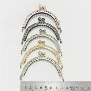 

1pc 8.5cm Coin Metal Purse Frame Making Kiss Clasp Lock for Clutch Bag Handle Handbag Accessories Red Bronze Tone Bags Hardware