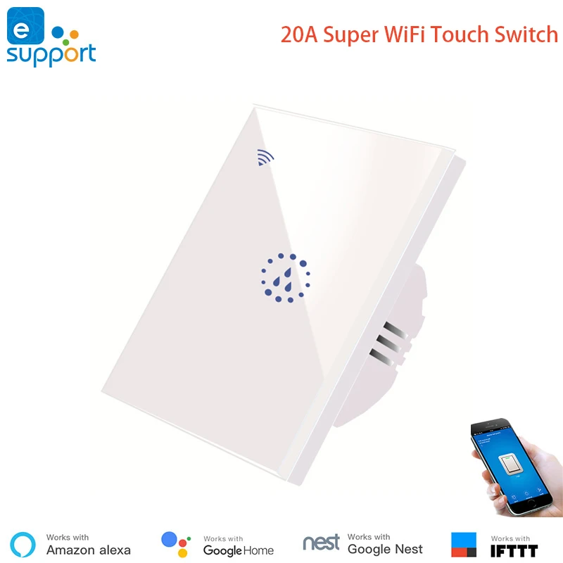 EWelink 20A супер мощный переключатель Wi Fi бойлера водонагревателя не требуется