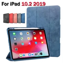 Флип-чехол для iPad 10,2 чехол A2200 A2233 A2198 карандаш держатель из искусственной кожи противоударный стенд Funda для iPad 10,2 чехол