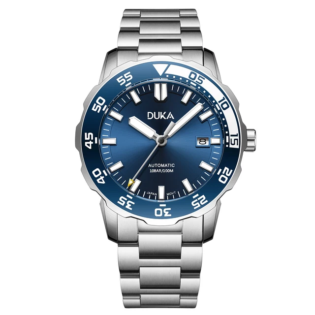 2021 New DUKA Wrist Watch Brand luxury Automatic watch for men mechanical watch men NH35 ceramics Bezel 100m Steel Diver Watch Blue