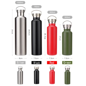 

Stainless Steel thermo Mug 1000ml& Vacuum Insulated Water Bottle Standard Mouth With Leak Proof Cap Multiple Sizes & Colors