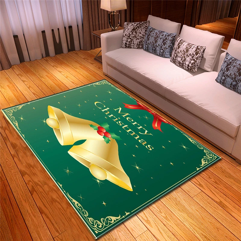 Декоративный мягкий фланелевый тонкий ковер яркий нескользящий без запаха большой моющийся прямоугольный напольный коврик Рождественское украшение для гостиной