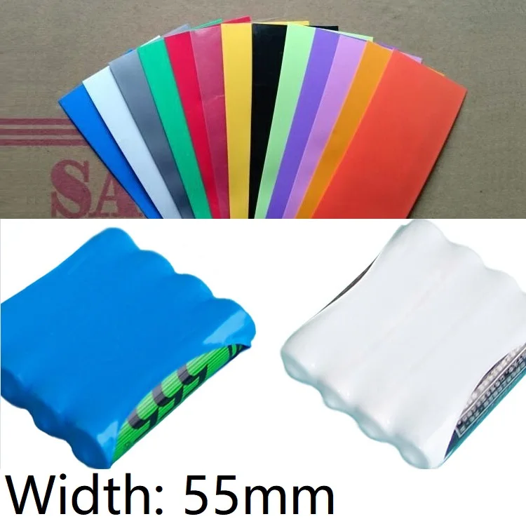 Width 55mm PVC Heat Shrink Tube Dia 35mm Lithium Battery No.7 AAA Pack Insulated Film Wrap Protect Case Wire Cable Sleeve | Обустройство