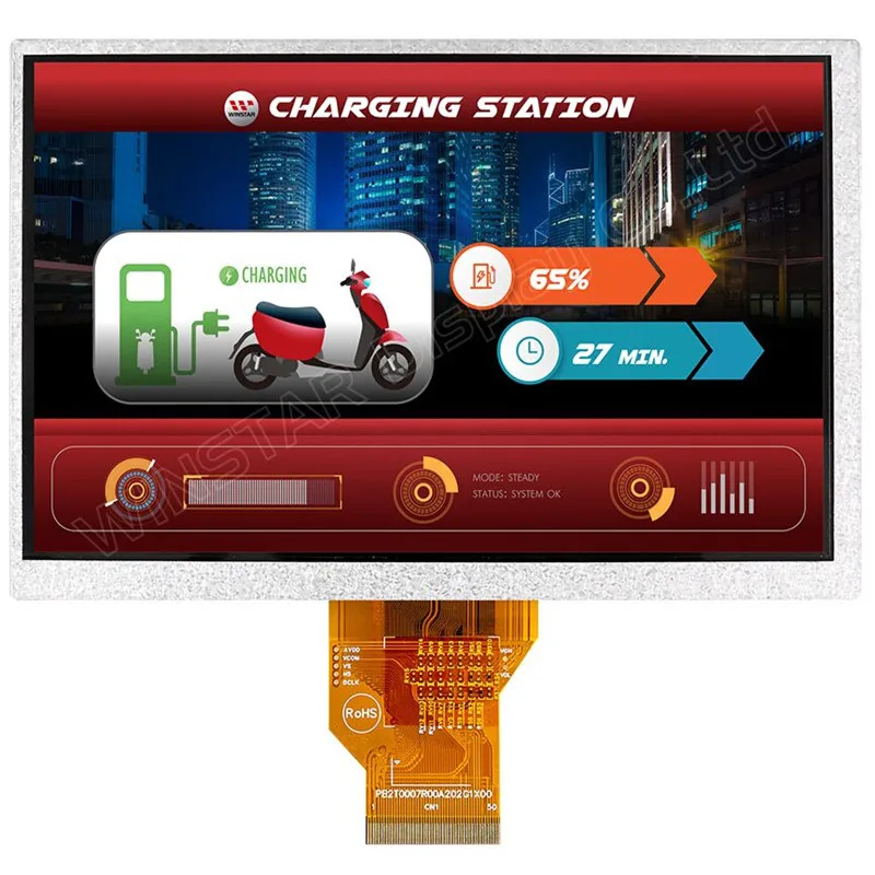 Цветной TFT-ЖК-дисплей Winstar WF70A2TIAGDNN0 с разрешением WVGA 800x480 размер диагонали 7 дюймов