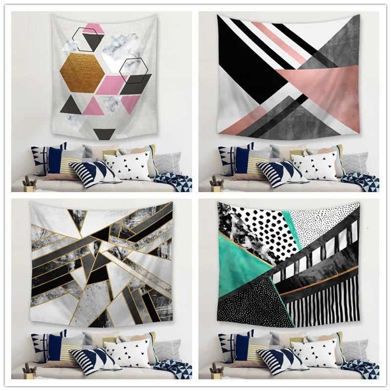 

Geometry Tapestry Wall Hanging Decoration A Living Room Bedroom Background Cloth Northern Europe Bedside Tapestries Boheme Tapiz