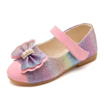 

Children's Shoes For Girls Princess Party Leather Shoes Bow Girl Sequins Shoes Kids Bowtie Dress Shoes Size 21-36