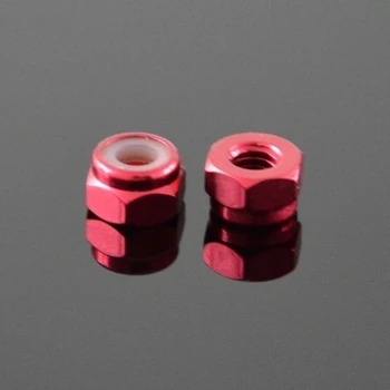

4pcs M5 aluminum alloy stop loose anti-loose nuts with nylon washer locking self-locking colored nut wine red color