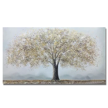 

Landscape Abstract Oil Painting On Canvas For Living Room Home Pictures Paint By Modern Oil Wall Art Paintings Gold tree
