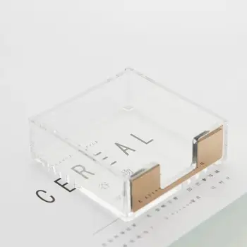 

Transparent Square Memo Box Sticky Note Storage Card Holder Organizer Stationery School Office Supplies C26