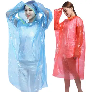 

5Pcs Unisex Disposable Waterproof Hooded Outdoor Hiking Riding Raincoat Poncho